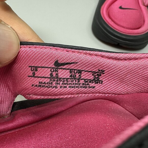 Nike Womens Comfort Footbed Sandal Size 9 Black Pink Thong Slide Flip Flop Shoe - Picture 6 of 7